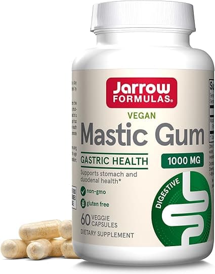 Jarrow Formulas Mastic Gum 1000mg 60 Caps - Digestive Comfort - Intestinal - Acid Balance - Made in USA
