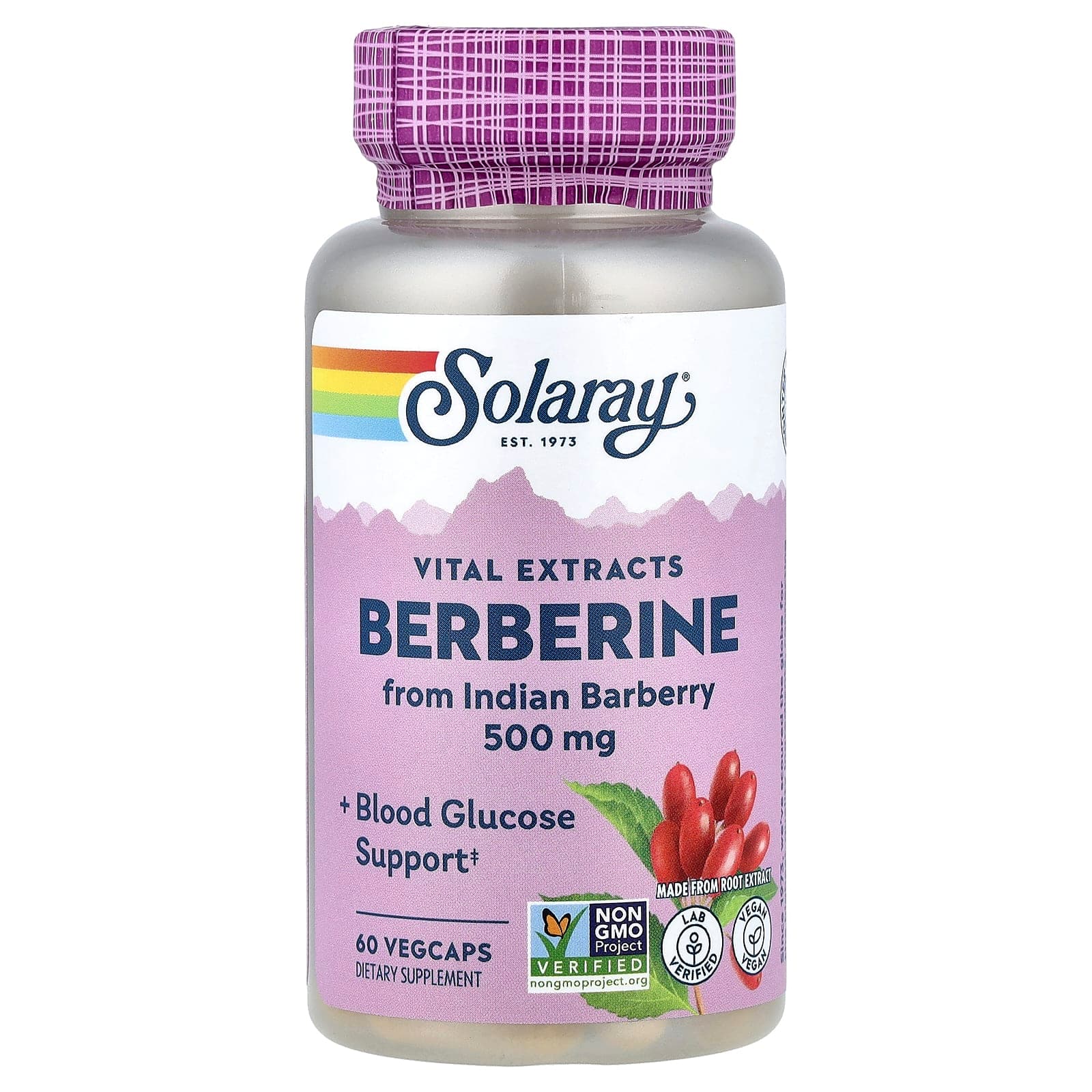 Solari Berberine 500mg 60 Veggie Capsules - Solari Berberine 500mg