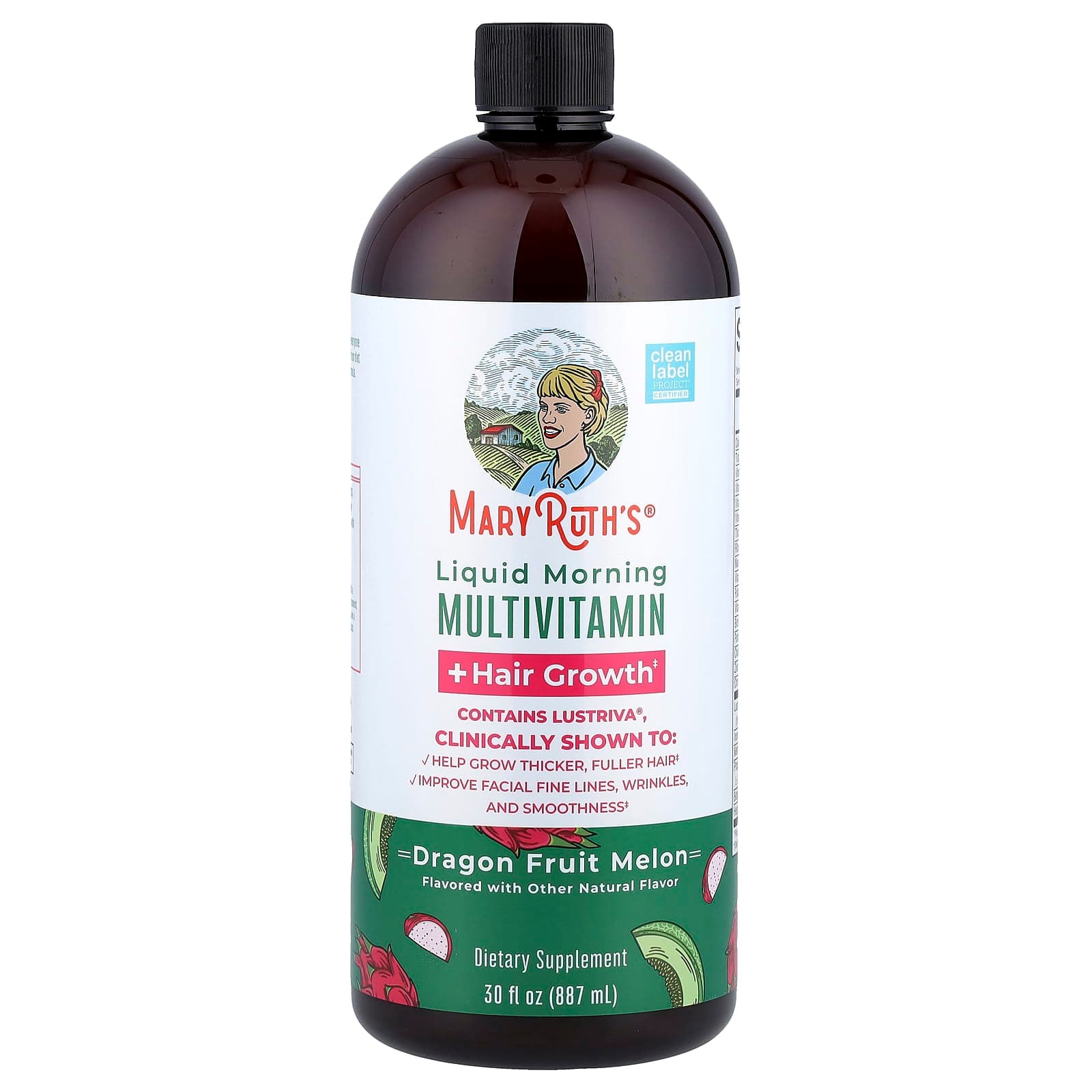 Mary Ruth Multi Vitamin + Hair Growth with Dragon Fruit and Cantaloupe 887 ml