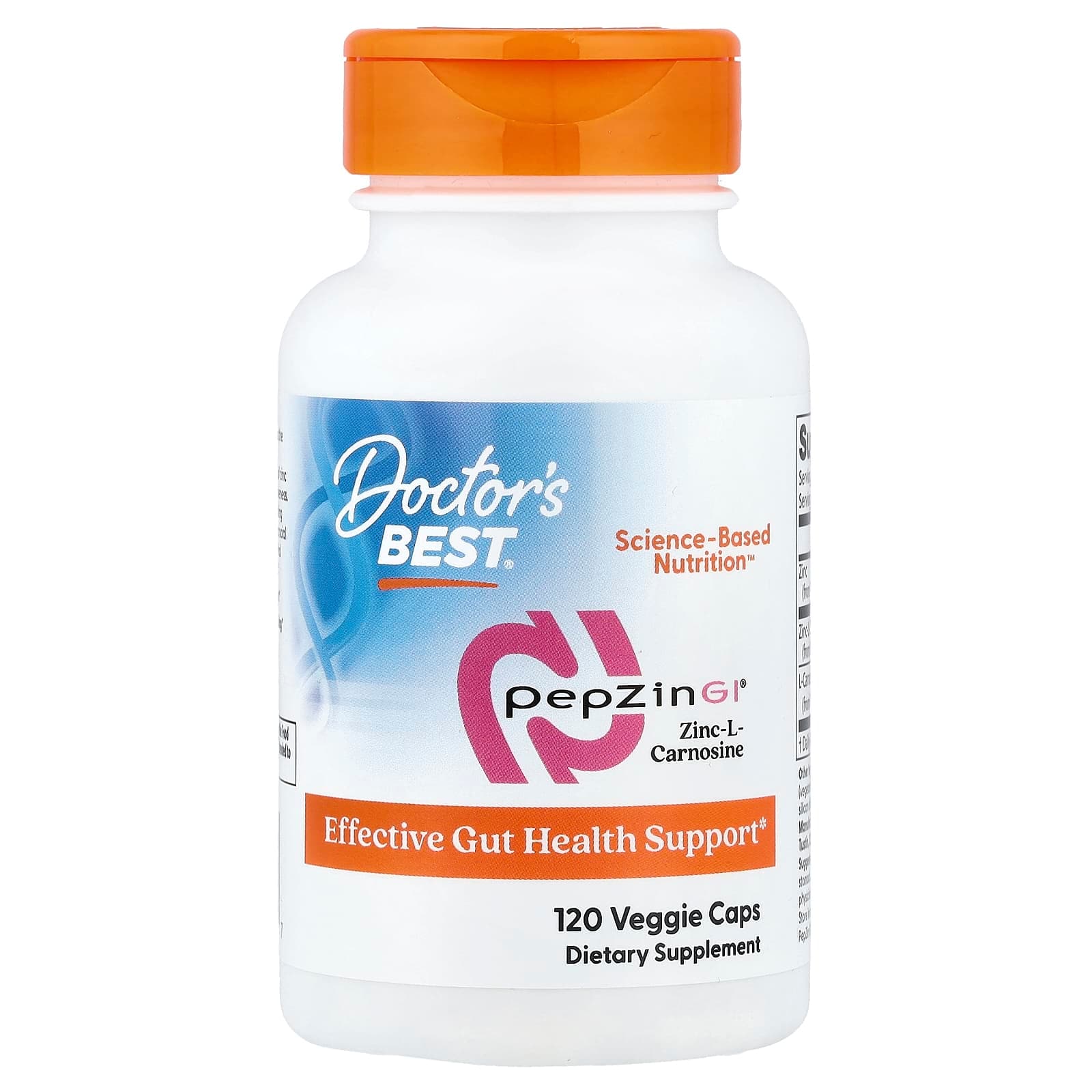 Doctor Best PepZin GI Zinc L-Carnosine 120 Capsules - Doctor Best PepZin GI Zinc L-Carnosine