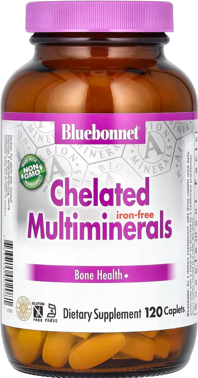 Bluebonnet, Chelated Multiminerals,iron free 120 cap