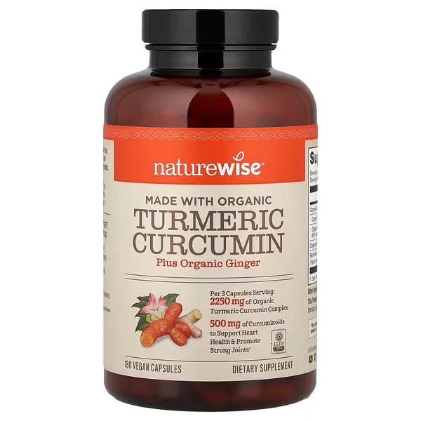 NatureWise Turmeric Curcumin 2250 mg 180 Veggie Caps