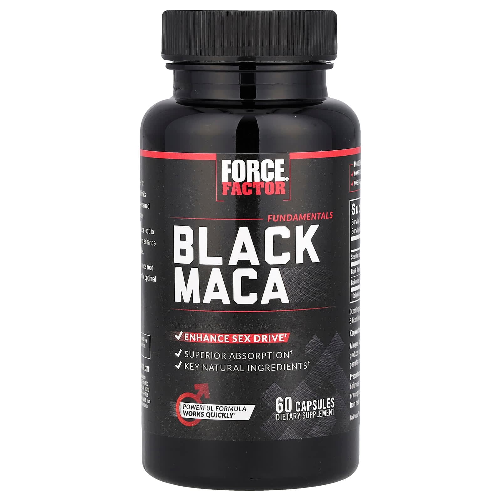 فورس فاكتورز بلاك ماكا 60 كبسولة Force Factor, Fundamentals, Black Maca, 60 Capsules