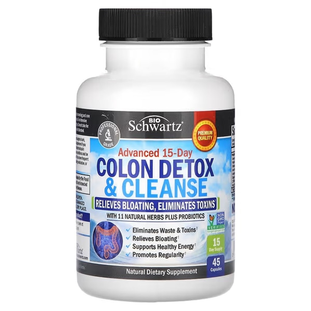BioSchwartz Colon Detox & Cleanse 45 Capsules | مكمل دعم صحة القولون والهضم 1