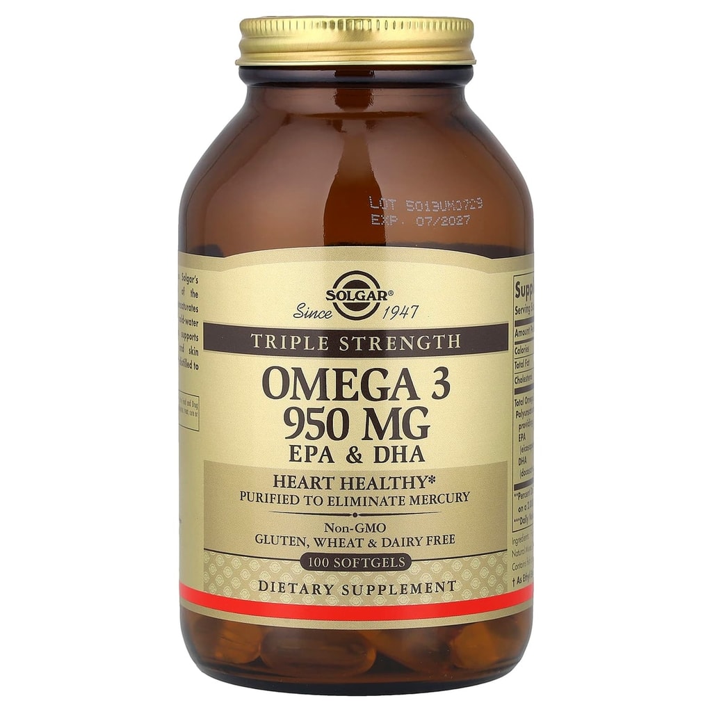 Solgar, Omega 3, Triple srength, 950 mg, 100 soft 1