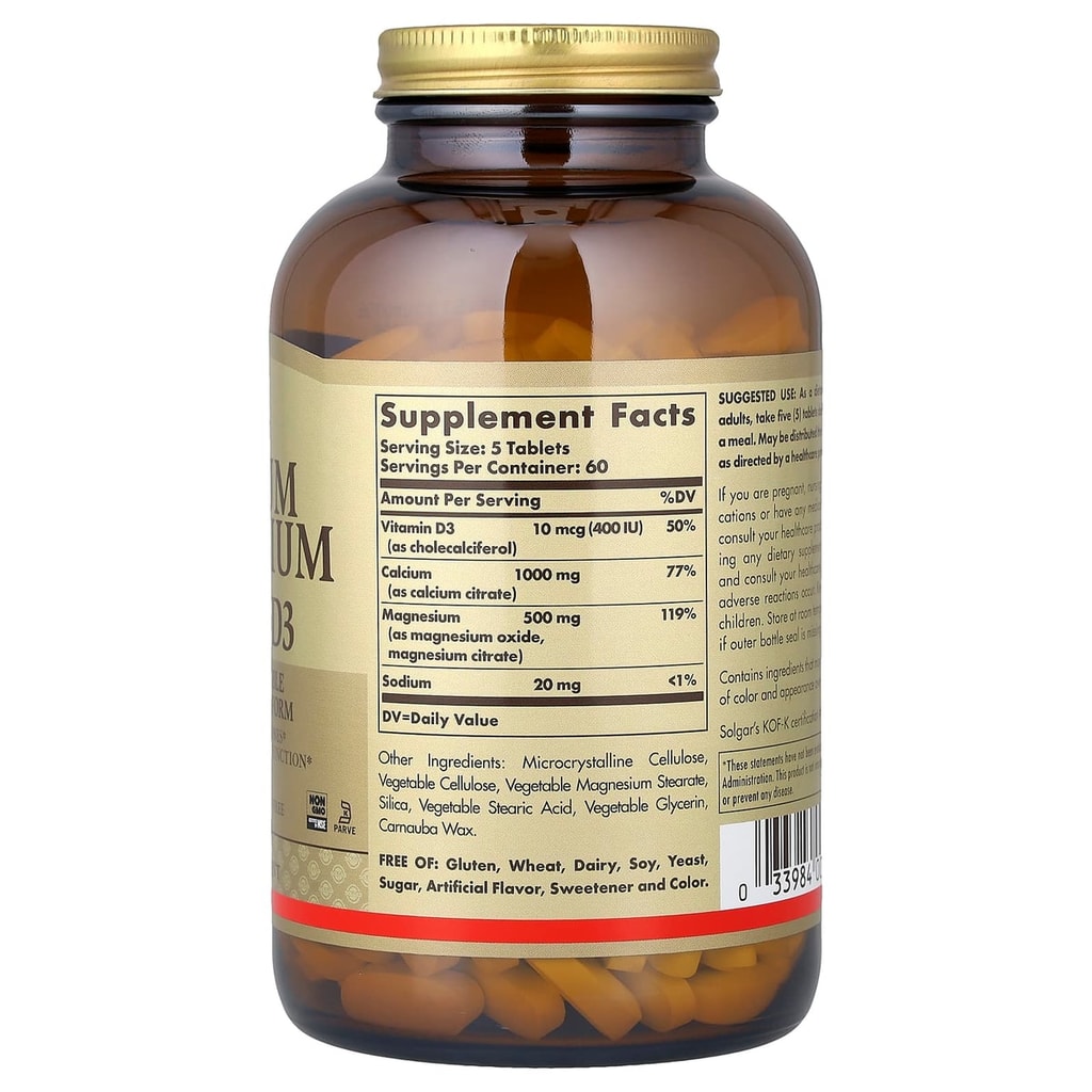 Solgar, Chelated Calcium Magnesium With D3, 300 tab 2
