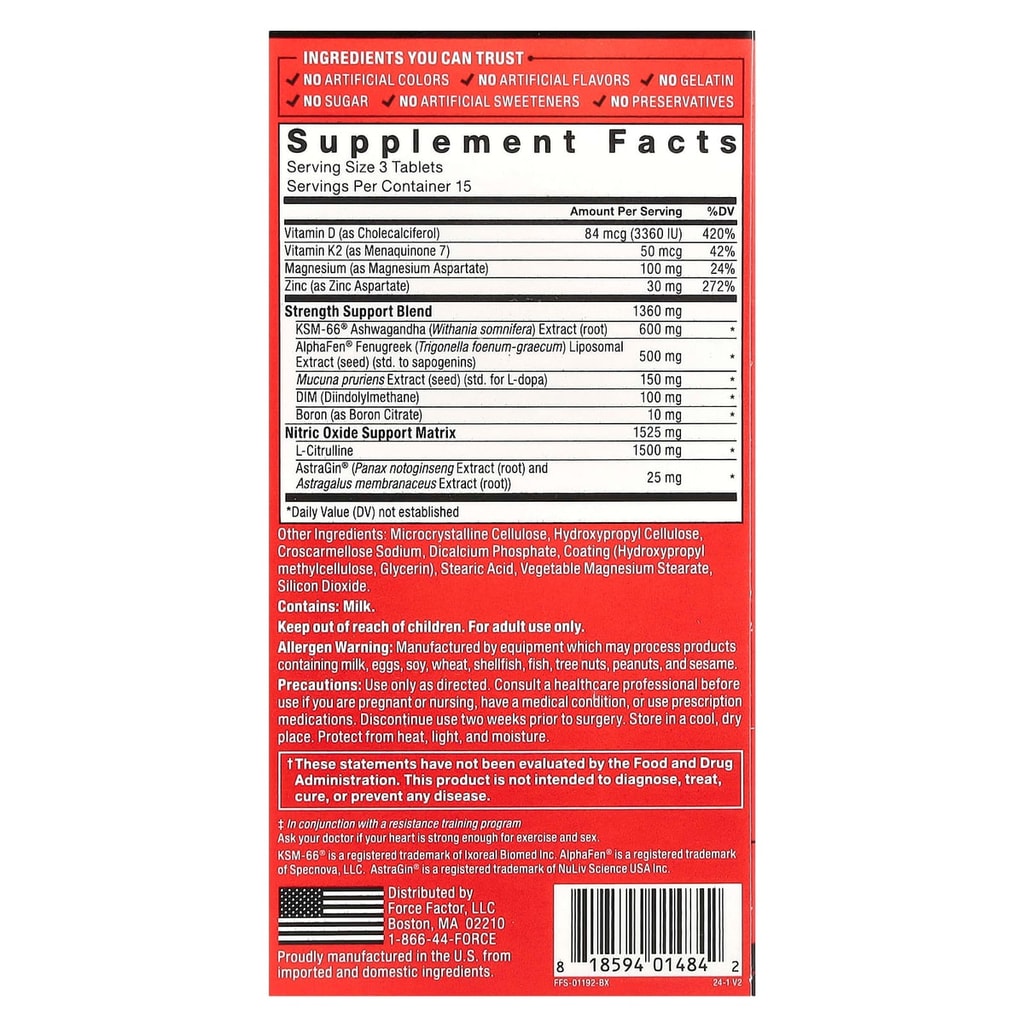 Force Factors, TEST X180 Supreme , 45 tab 3