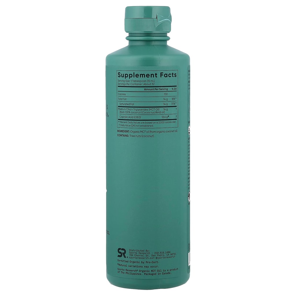 SR, ORGANIC, MCT OILC-8  , 473 Ml 2