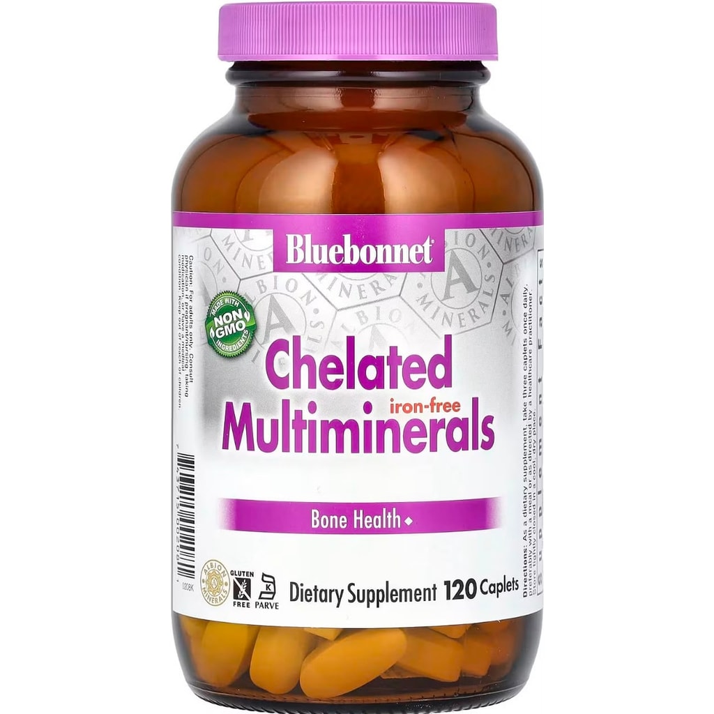 Bluebonnet, Chelated Multiminerals,iron free 120 cap 1