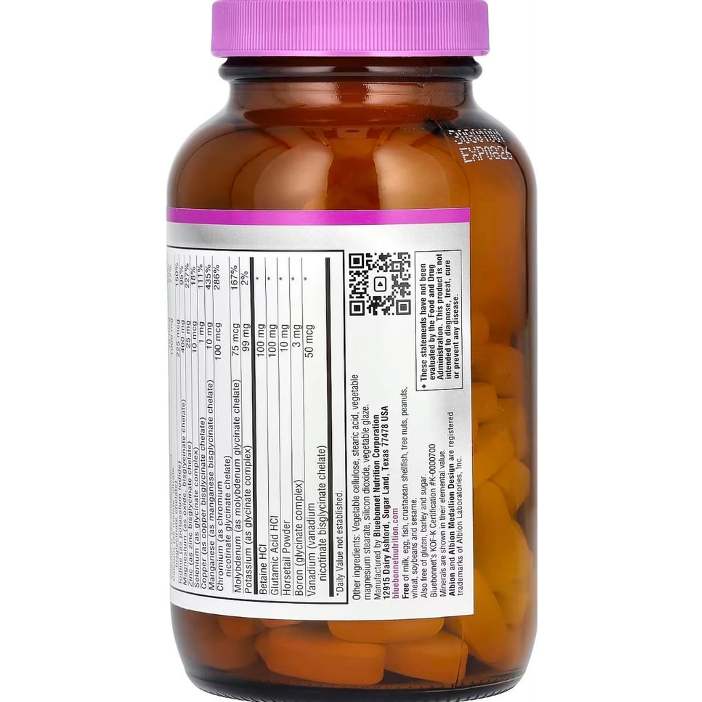 Bluebonnet, Chelated Multiminerals,iron free 120 cap 3