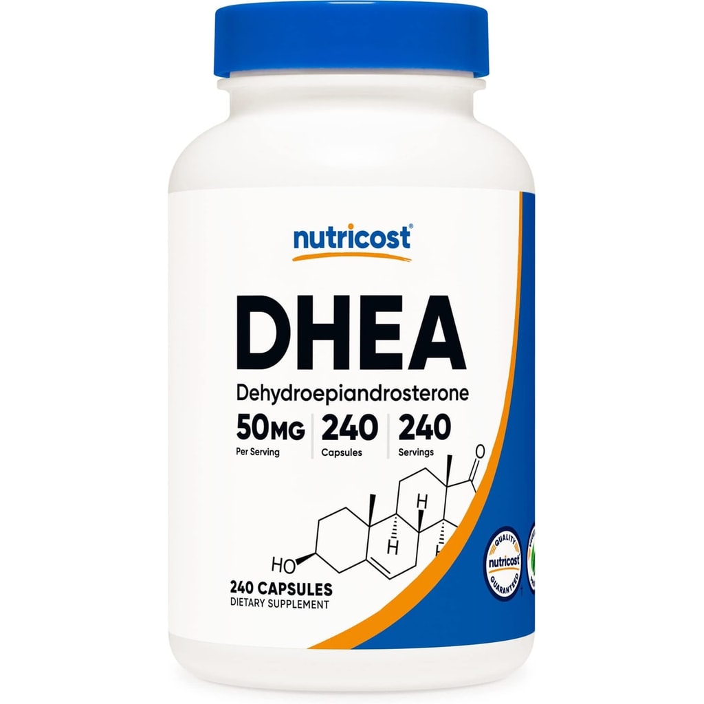 صورة أمامية لعبوة نيوتركاست DHEA 50، 240 كبسولة 1